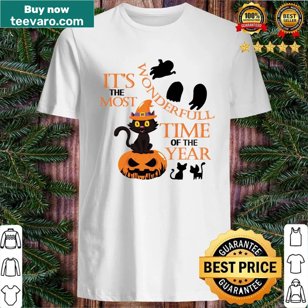 Halloween t-shirt featuring a playful black cat design