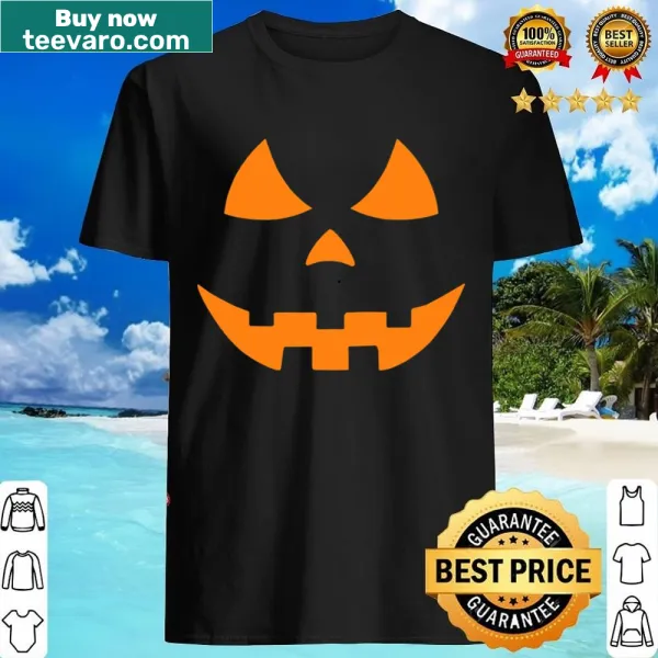 Scary jack o' lantern graphic on Halloween costume shirt