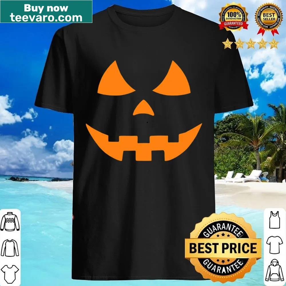 Scary jack o' lantern graphic on Halloween costume shirt