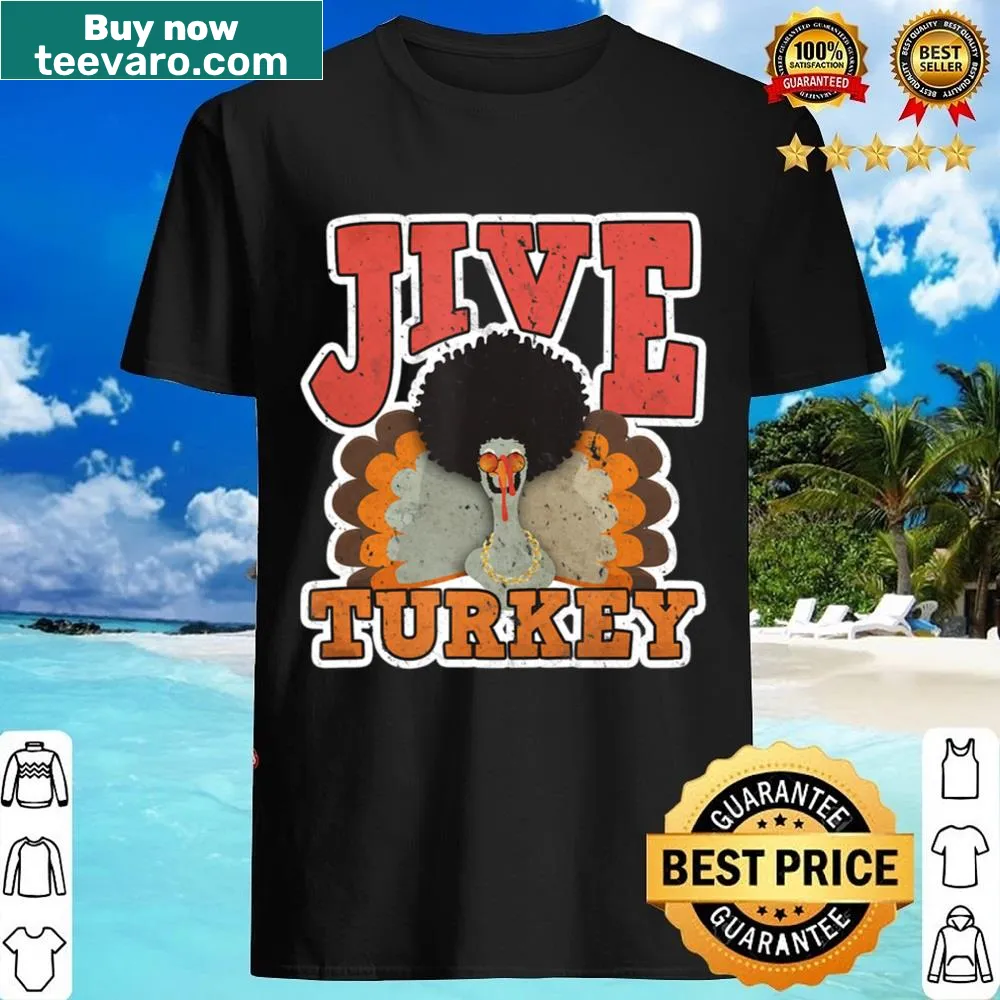Vintage distressed Thanksgiving shirt with a humorous Jive Turkey design