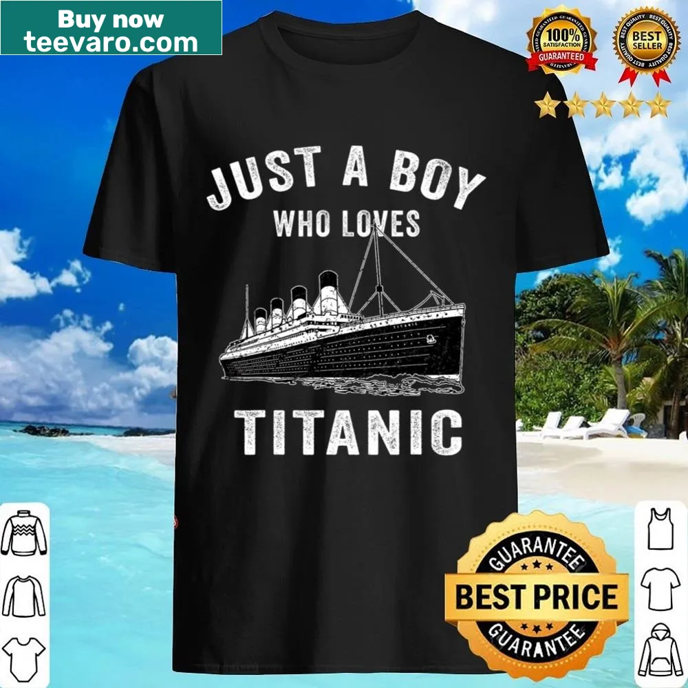 Cute Titanic ship cartoon shirt for kids who love history.