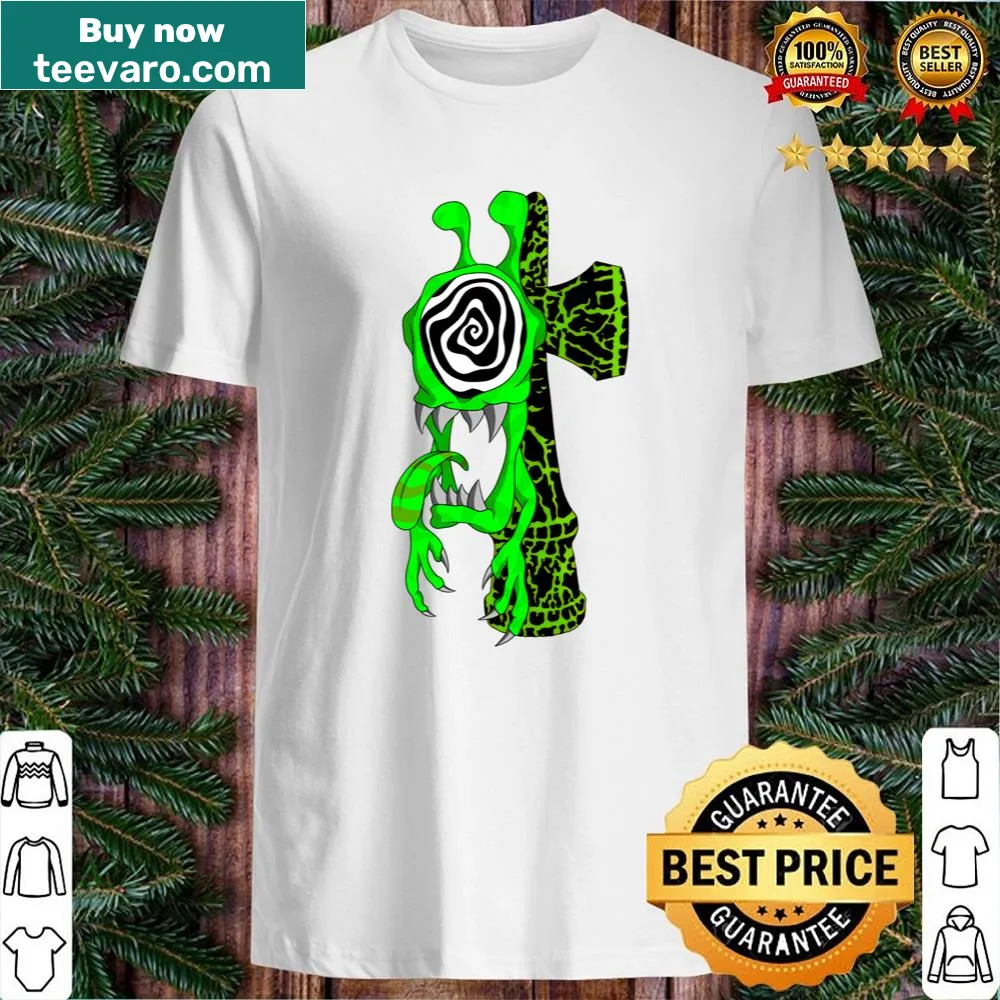 Fun shirt depicting a cyclops playing with a kendama