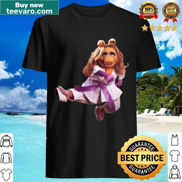 Miss Piggy in kung fu pose on a playful t-shirt