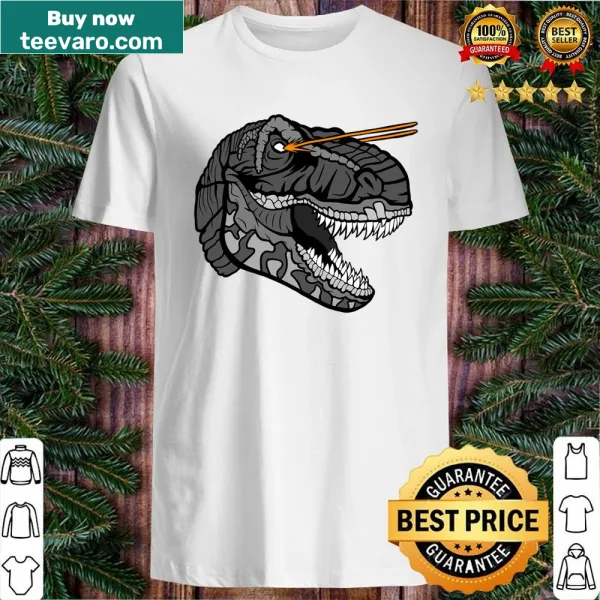 Shirt featuring a T-Rex with a laser beam