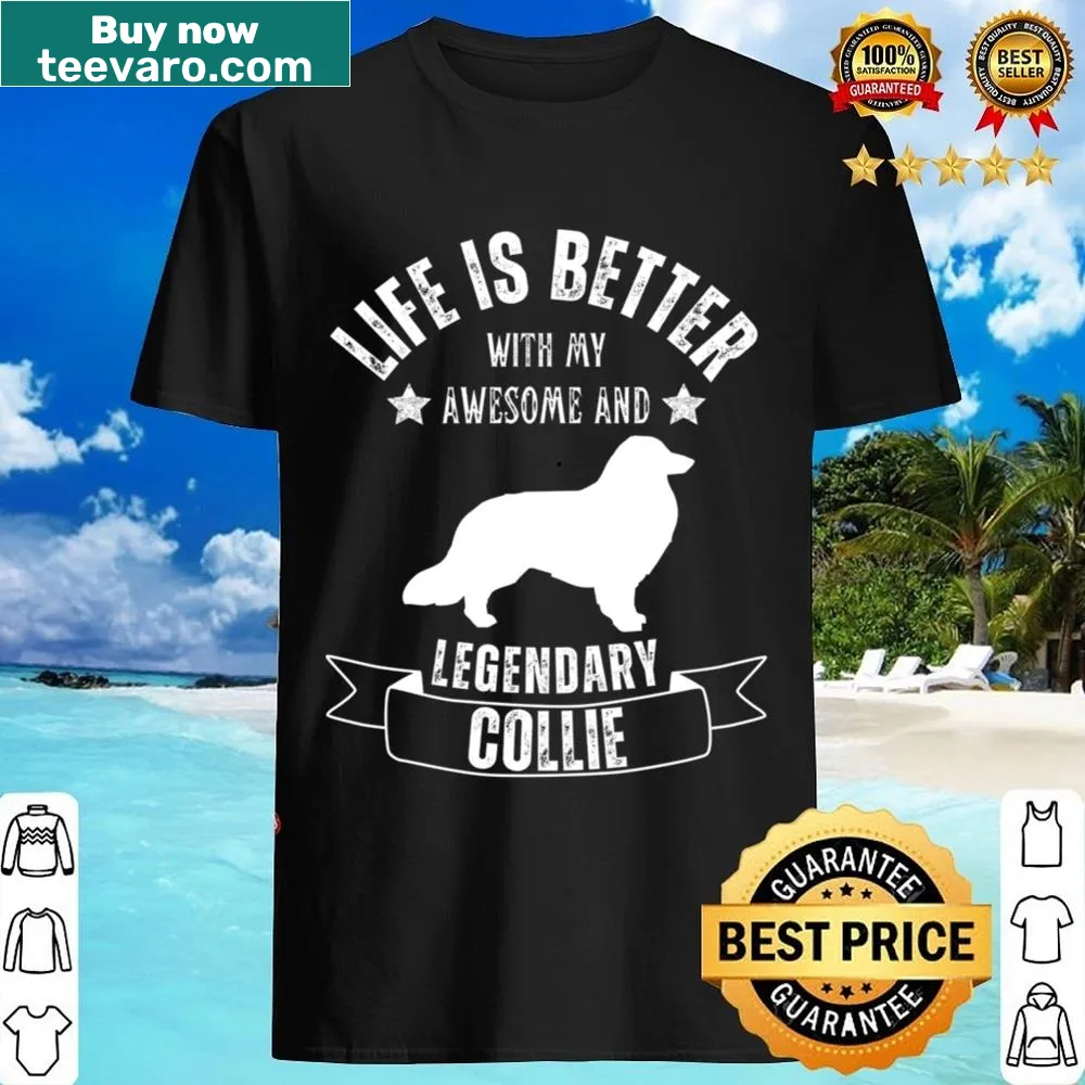 Vintage-style T-shirt featuring a collie graphic for dog lovers.