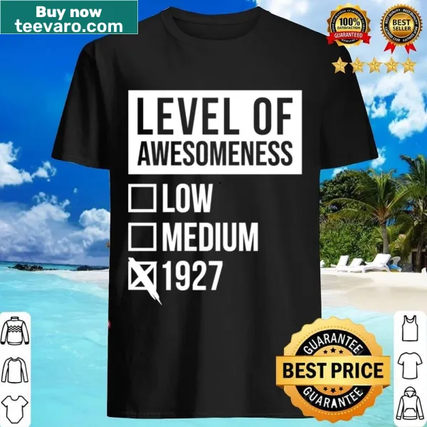 Minimalist shirt featuring 'Level Of 1927' text