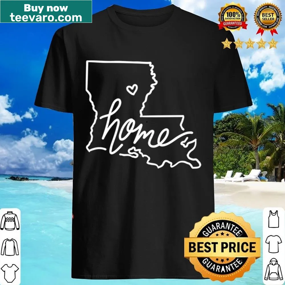Silhouette outline of Louisiana on a shirt, symbolizing state pride