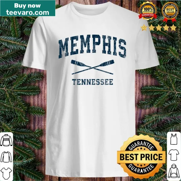 Vintage nautical-themed shirt with crossed paddles and oars design