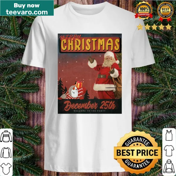 Vintage-style Christmas shirt featuring Santa Claus artwork