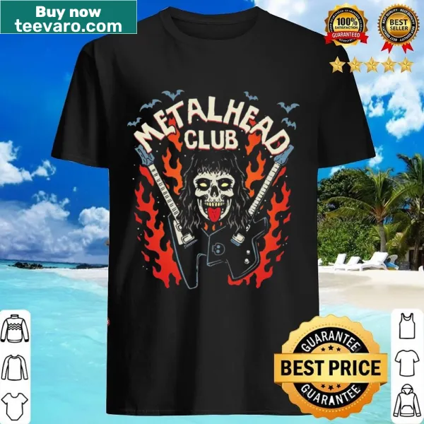 Edgy shirt with 'Metalhead Club' and 'Hellfire Club' typography