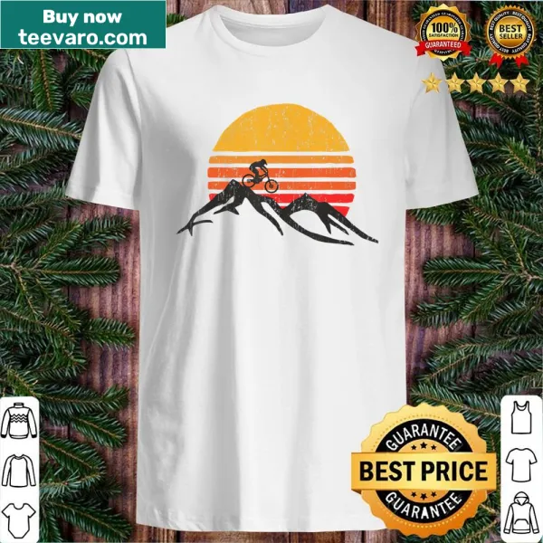 Vintage mountain bike shirt with sunset graphic