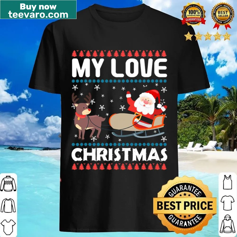 Christmas shirt with a cheerful Santa Claus illustration