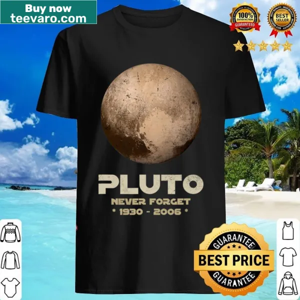 Vintage-style graphic tribute to Pluto on a shirt