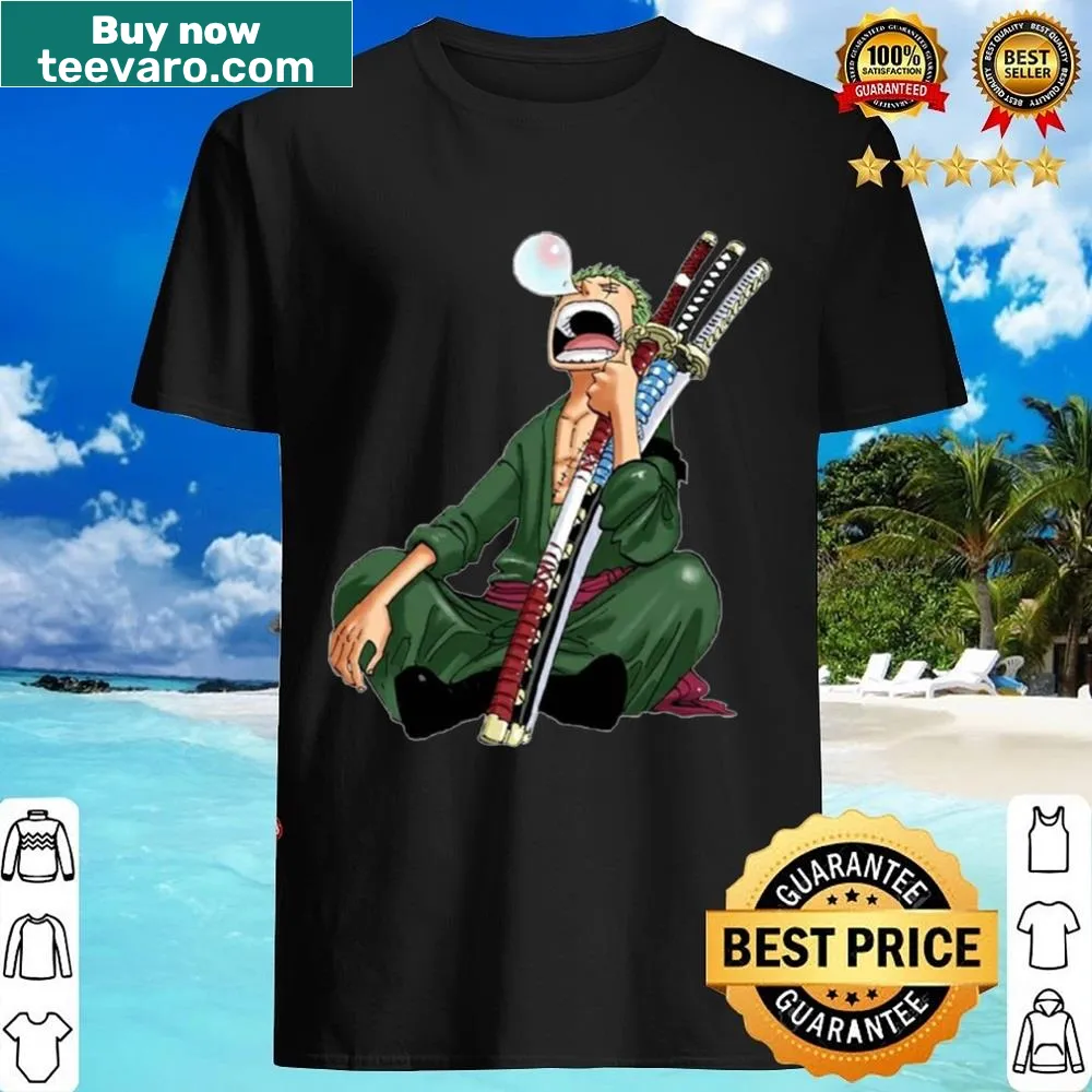 Anime-themed shirt featuring Zoro from One Piece