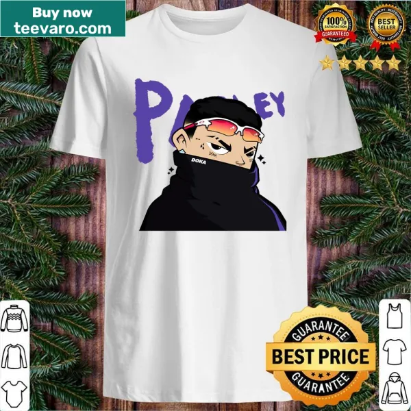 Graphic shirt featuring sneaker figures in gangster style