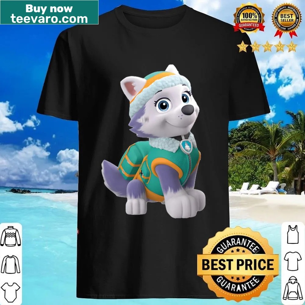 Paw Patrol-themed shirt featuring playful character stickers