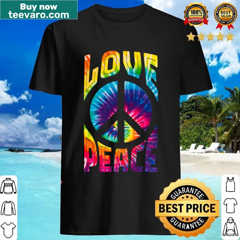 Retro shirt with peace sign and love graphic for hippie enthusiasts.