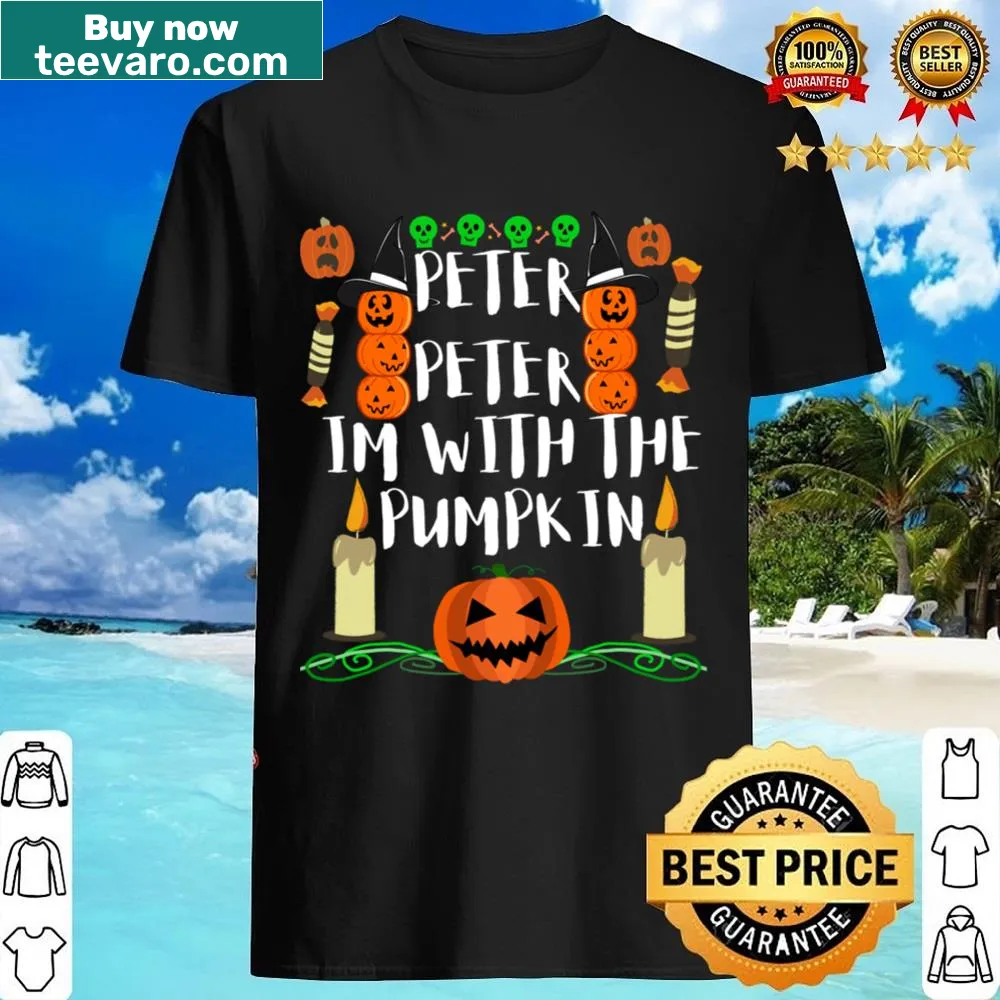 Couple's Halloween shirt featuring a pumpkin and fun text for festive spirit.