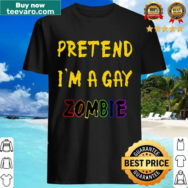 Edgy Halloween shirt with text about being a gay zombie