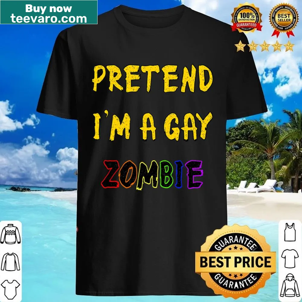 Edgy Halloween shirt with text about being a gay zombie