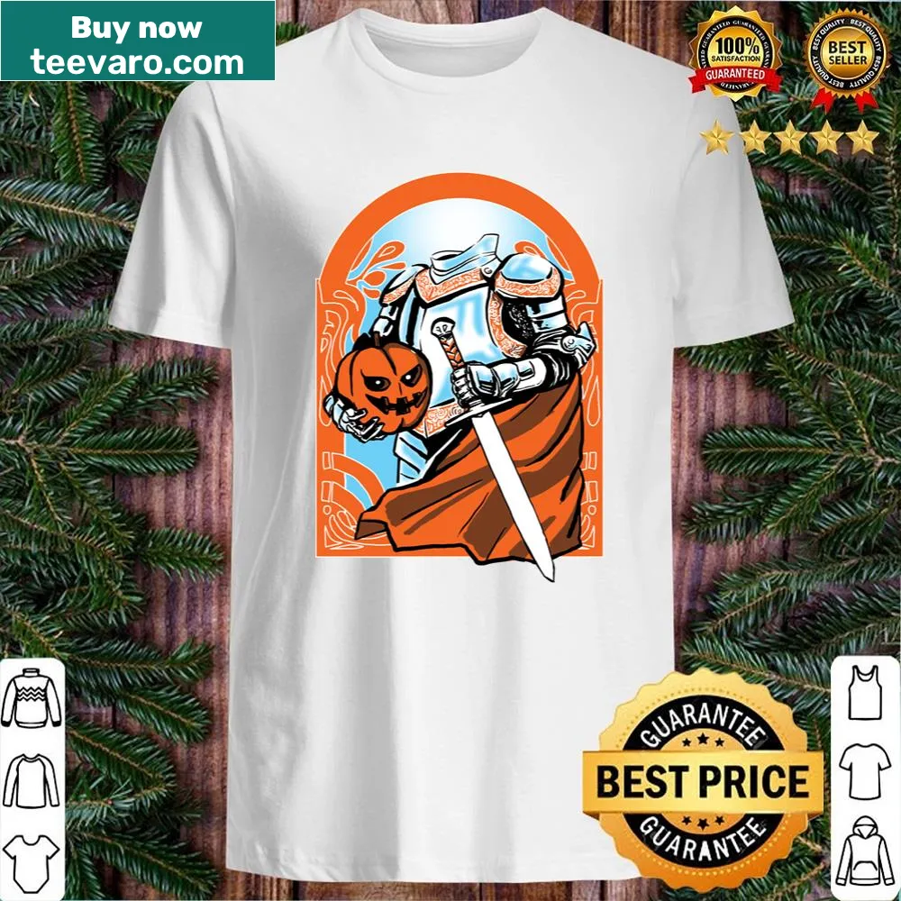 Pumpkin Knight shirt with whimsical knight design
