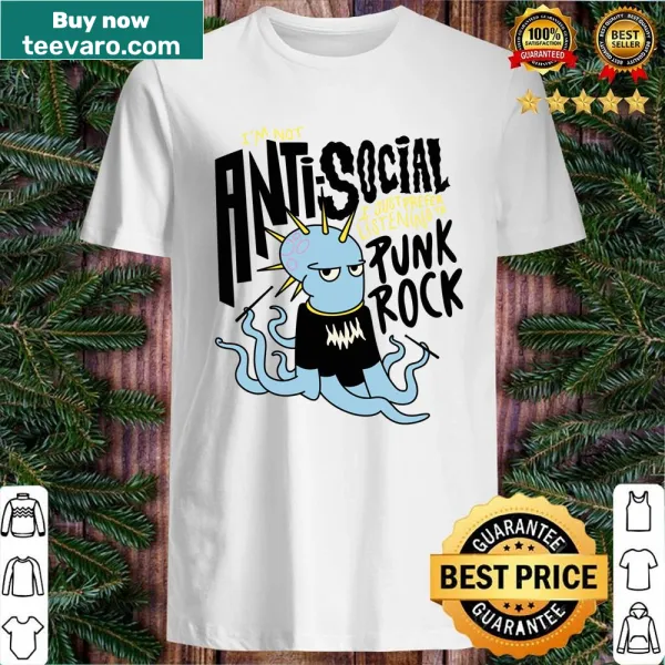 Edgy punk octopus illustration shirt, unique marine design