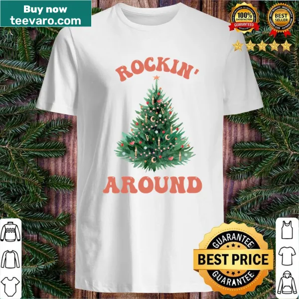Whimsical watercolor shirt featuring a celestial Christmas tree design