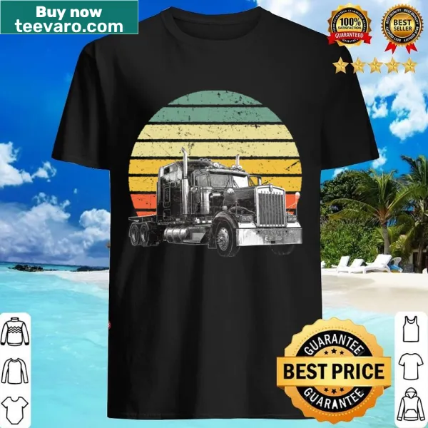 Vintage-style shirt featuring a semitrailer truck design for truck drivers