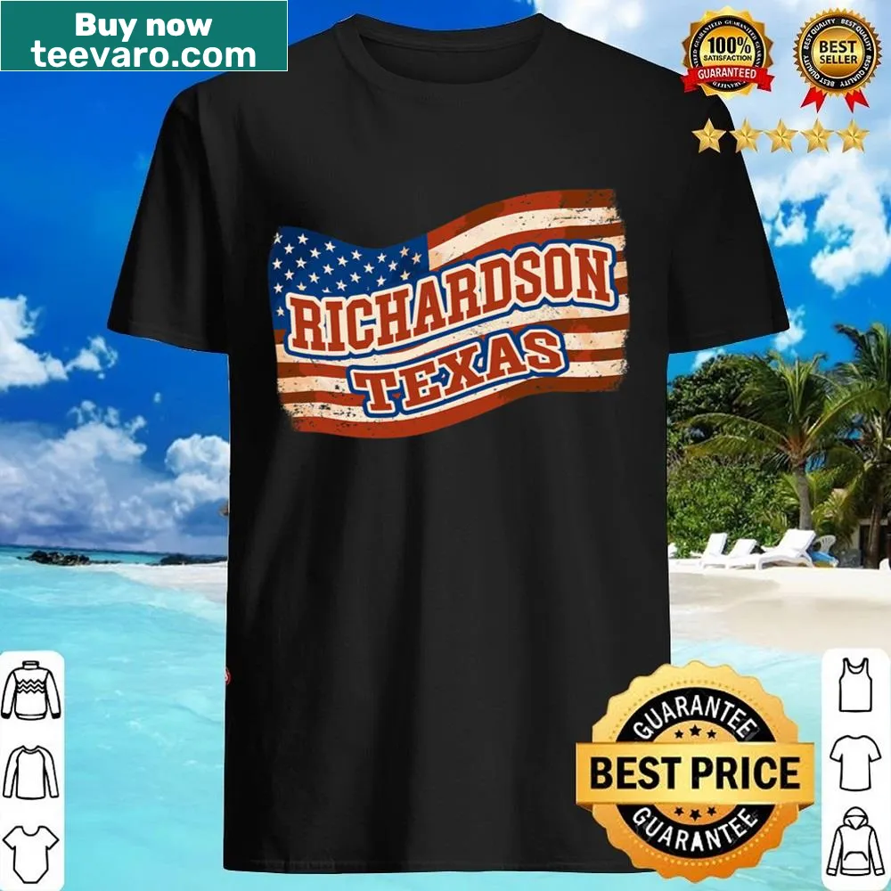American flag design celebrating Richardson City on shirt