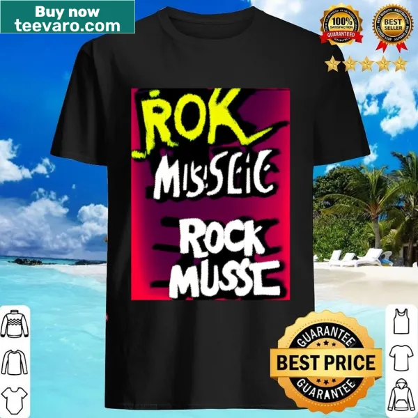 Bold graphic shirt celebrating rock music