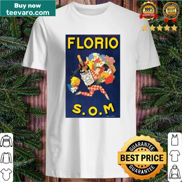 Illustrated running bottles and flowers graphic on a shirt