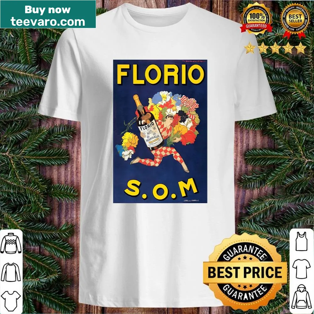 Illustrated running bottles and flowers graphic on a shirt