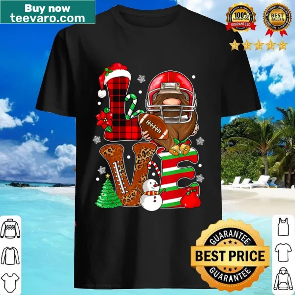 Santa Football Mom shirt with festive design