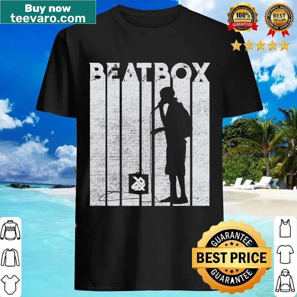 Vintage-style beatboxing shirt with playful typography design
