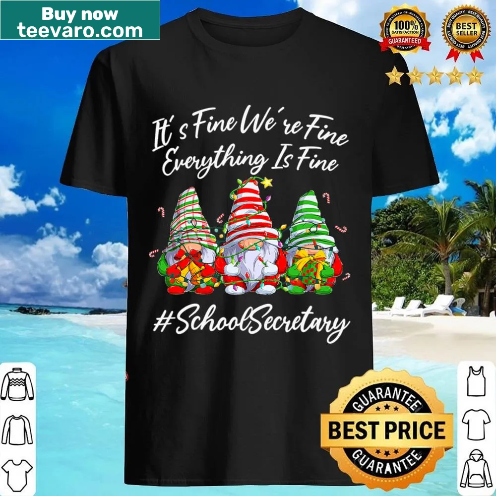 Festive shirt with cheerful gnomes and a positive message for Christmas