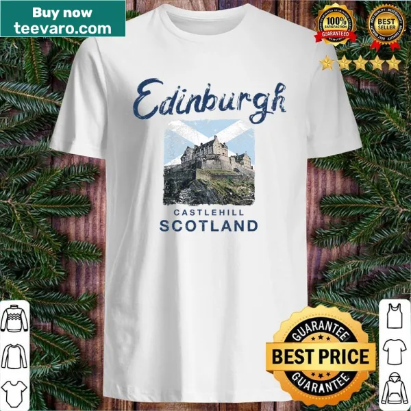 Vintage shirt featuring Edinburgh Castle, celebrating Scottish heritage