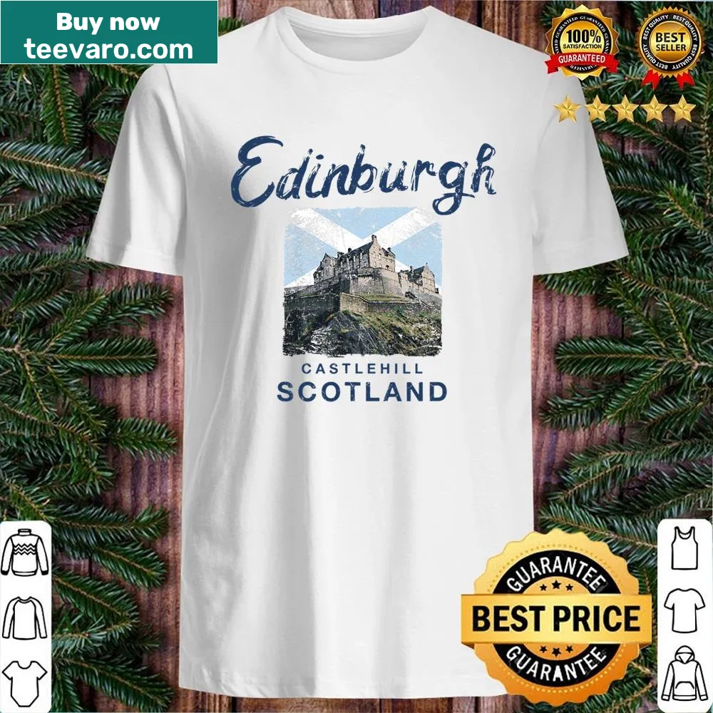 Vintage shirt featuring Edinburgh Castle, celebrating Scottish heritage