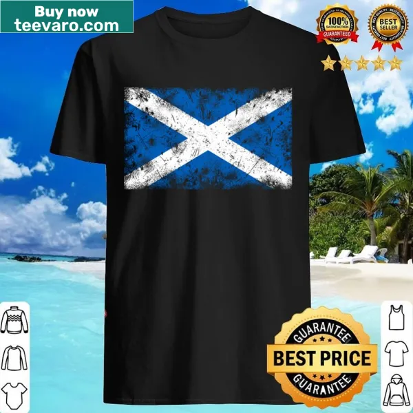 Vintage-style shirt featuring the Scotland flag design