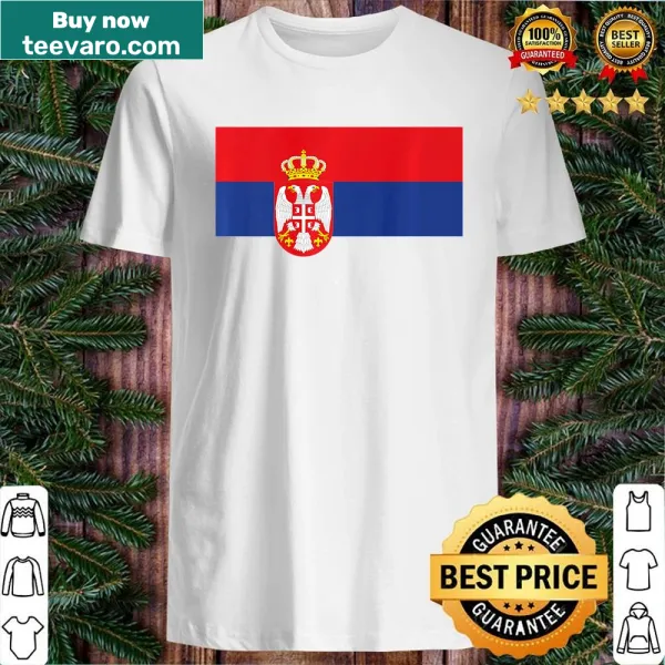 Serbian flag and football-themed graphic shirt