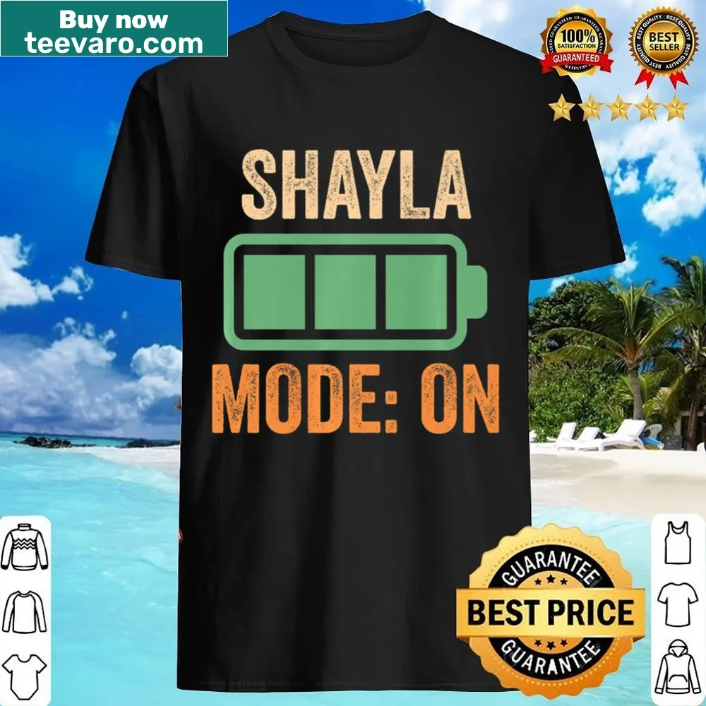 Battery icon graphic T-shirt with playful design