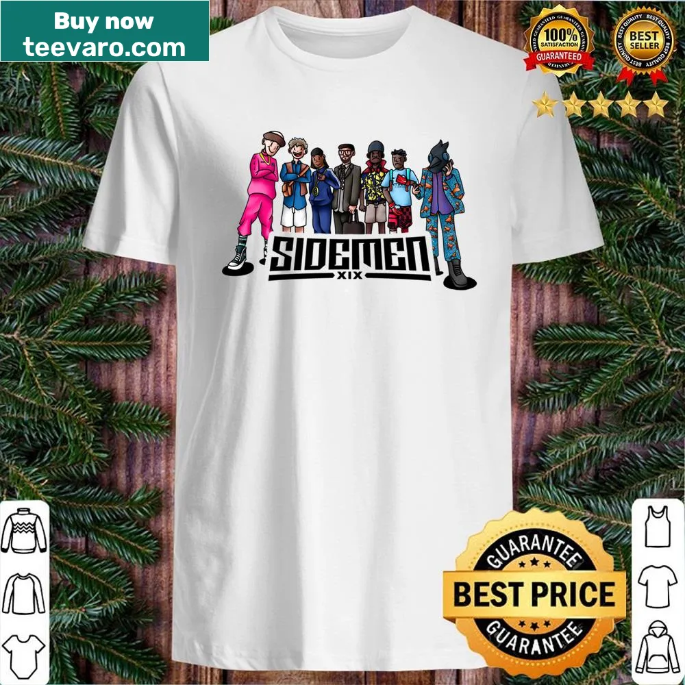 Shirt featuring graphics of Sidemen members for fans.