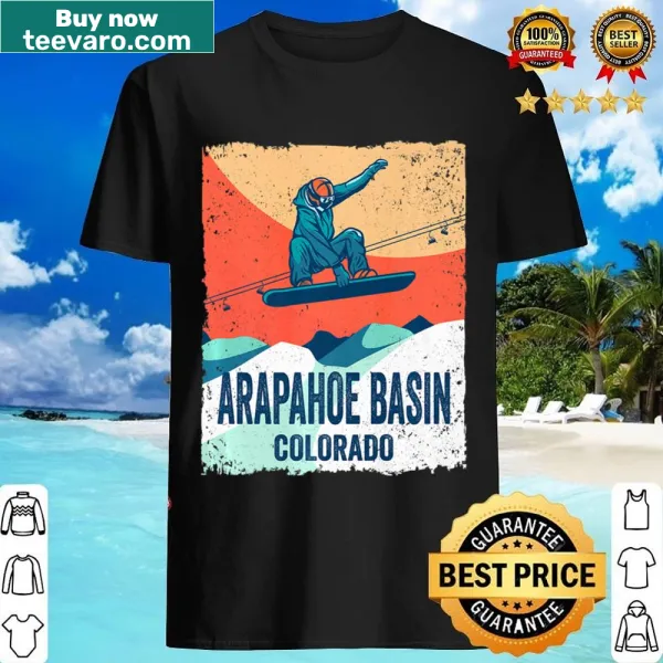 Illustrated shirt featuring Colorado's Arapahoe Basin ski resort.