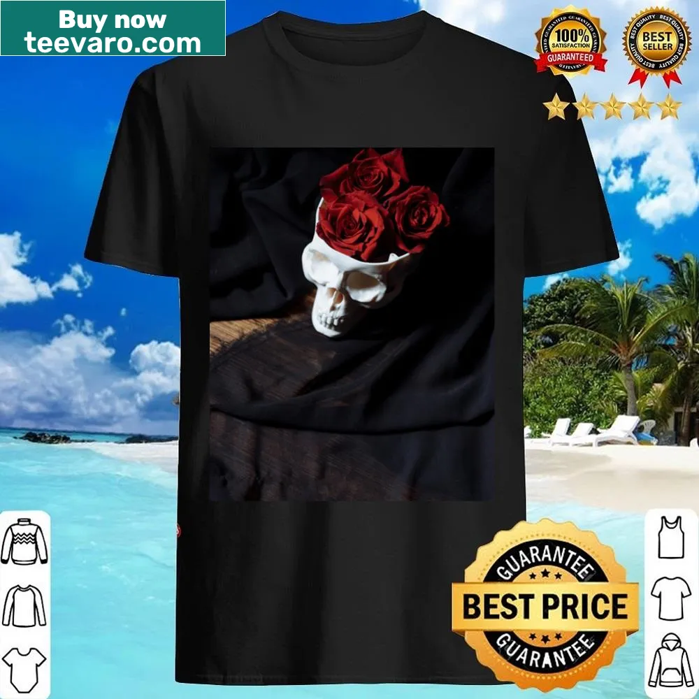 Gothic shirt with skull and roses graphic