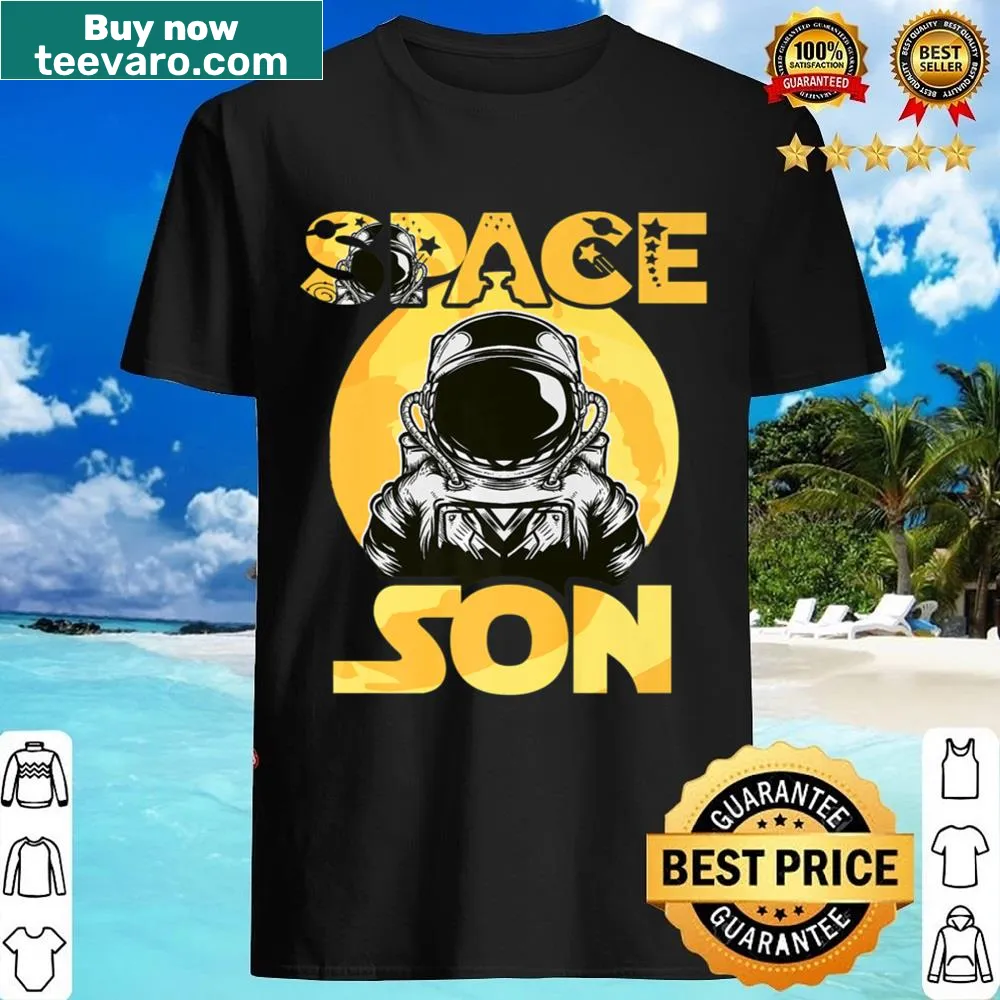 Astronaut-themed shirt for kids with playful space graphics
