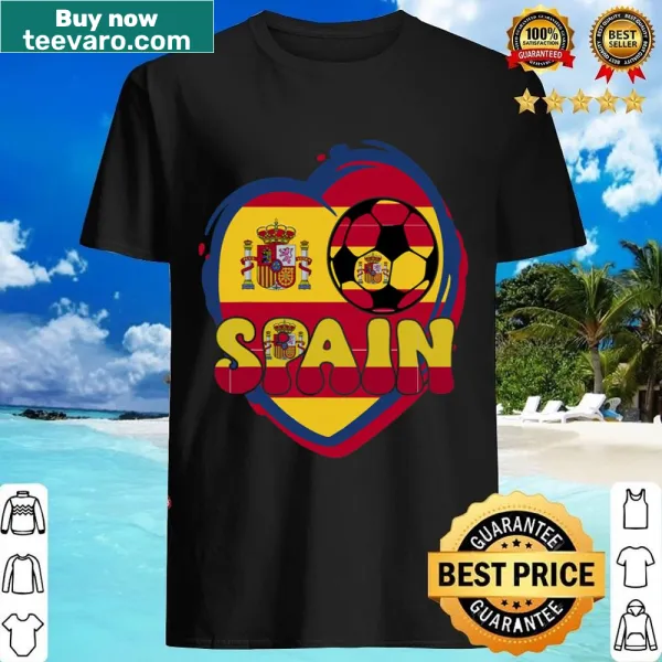 Spain football emblem design on a casual t-shirt.