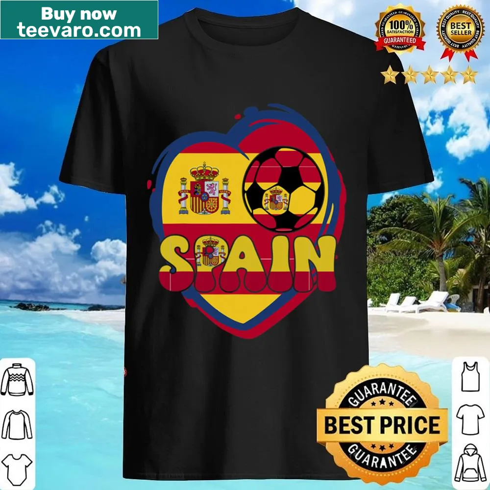 Spain football emblem design on a casual t-shirt.