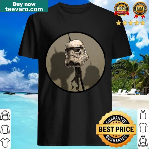 Graphic shirt featuring a spear and helmet design