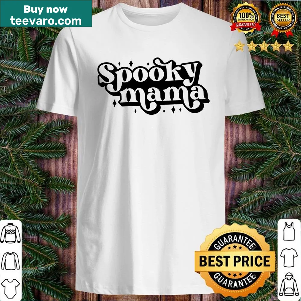 Funny Spooky Mama t-shirt with playful typography
