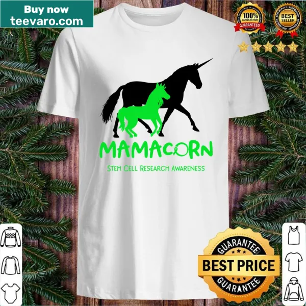 Unicorn graphic T-shirt supporting stem cell research with heartfelt text