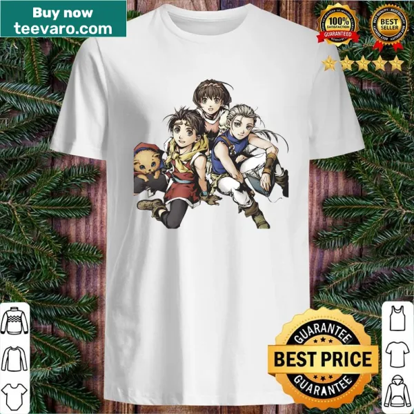 Nostalgic graphic celebrating Suikoden II on a shirt